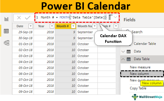 Календарь Power BI